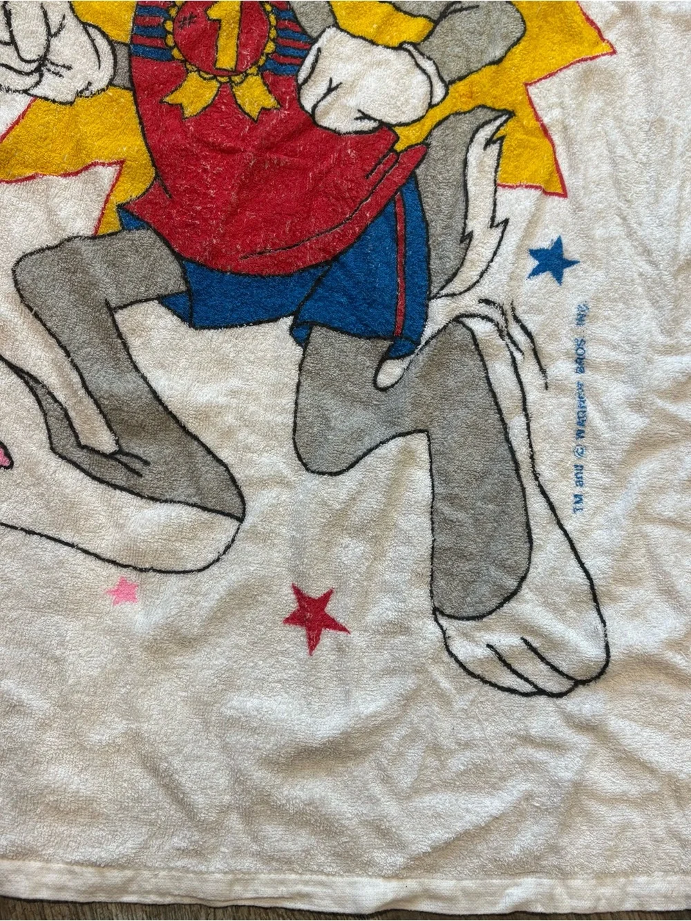 Vintage Jay Franco Beach Towel Bugs Bunny 100% Cotton 70's Retro 49”x25”